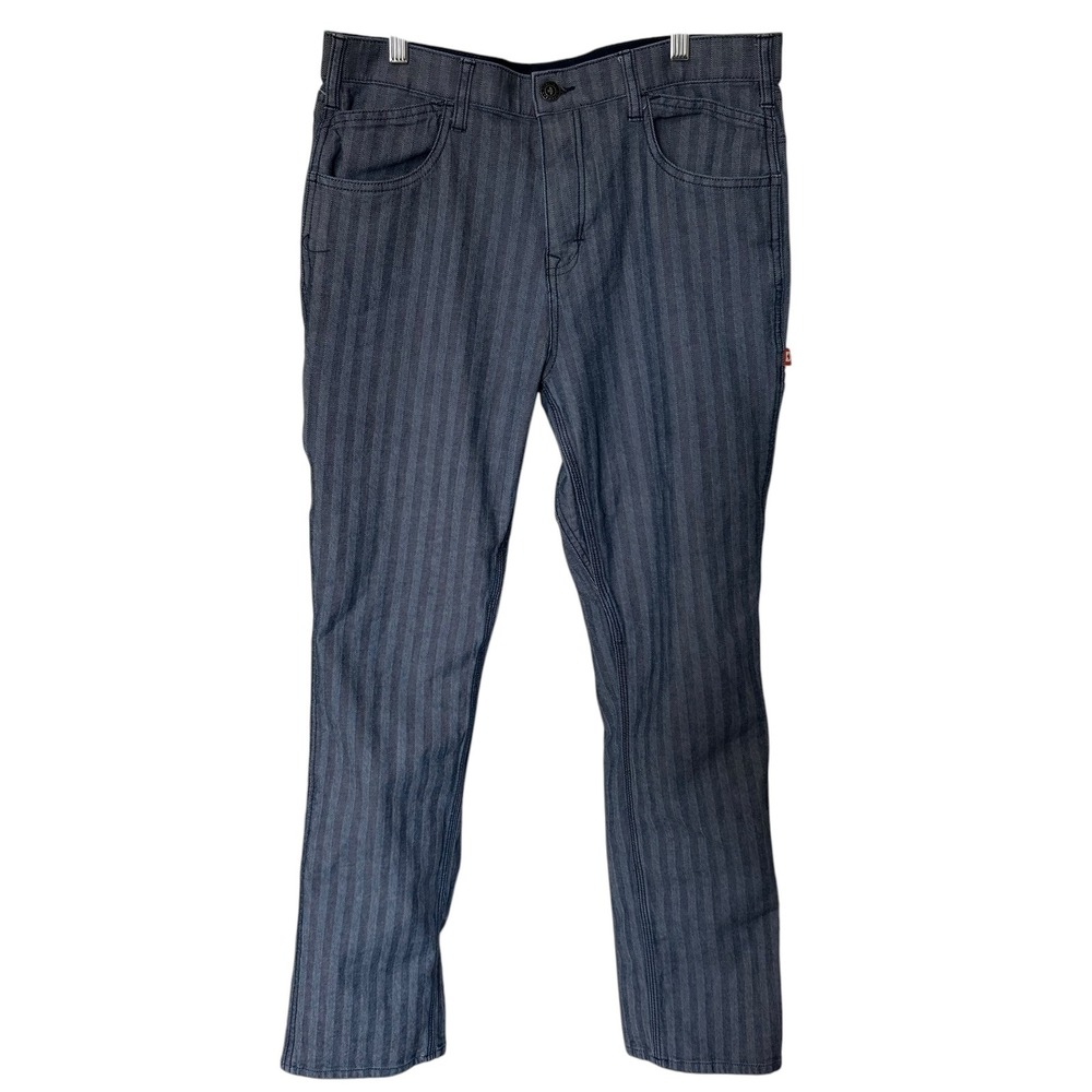 Dovetail Workwear Pants Women 10/32 Blue Herringbone Stripe Excellent Utility